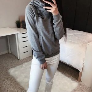 Nike gray rally funnel neck sweater